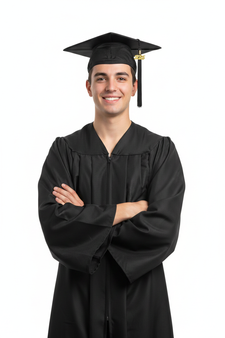 10 Matte High School Cap and Tassel - Model Display