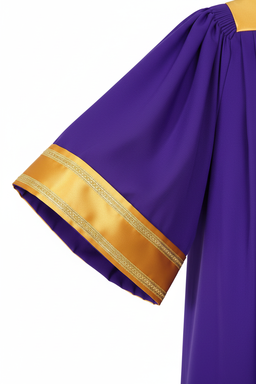 Premium Golden Yoke Lantern Sleeve Choir Robe