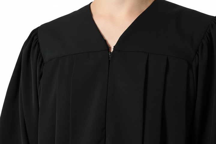 Matte Black Clergy & Choir Robe with Elastic Cuffs