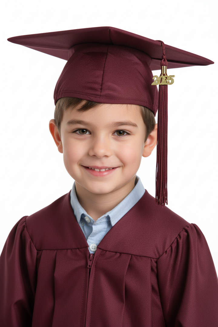 Matte Maroon Elementary Cap - Model Shot