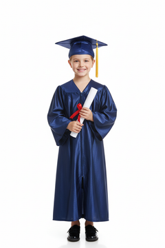 Shiny Navy Blue Elementary Cap & Gown