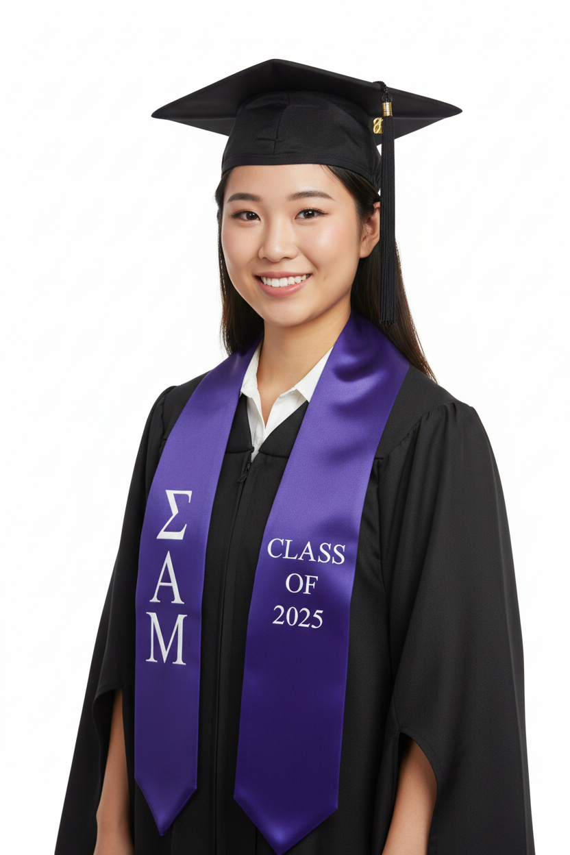 Sigma Alpha Mu Lettered Stole W/ Year model display