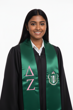 Delta Zeta Greek Lettered Graduation Stole w/ Crest