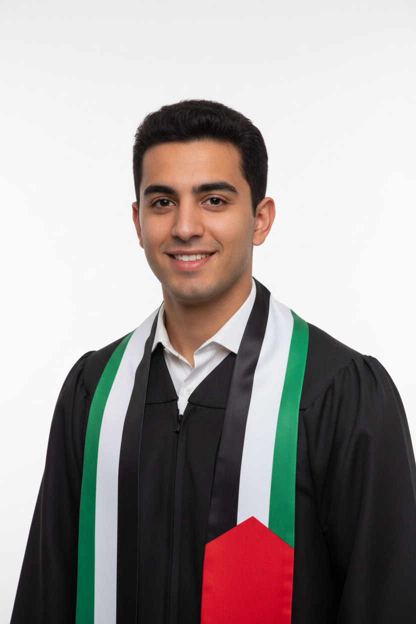 Palestine Graduation Stole model display