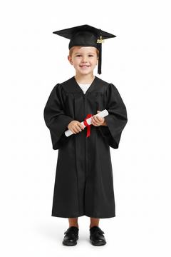 Shiny Black Kindergarten/Preschool Cap & Gown