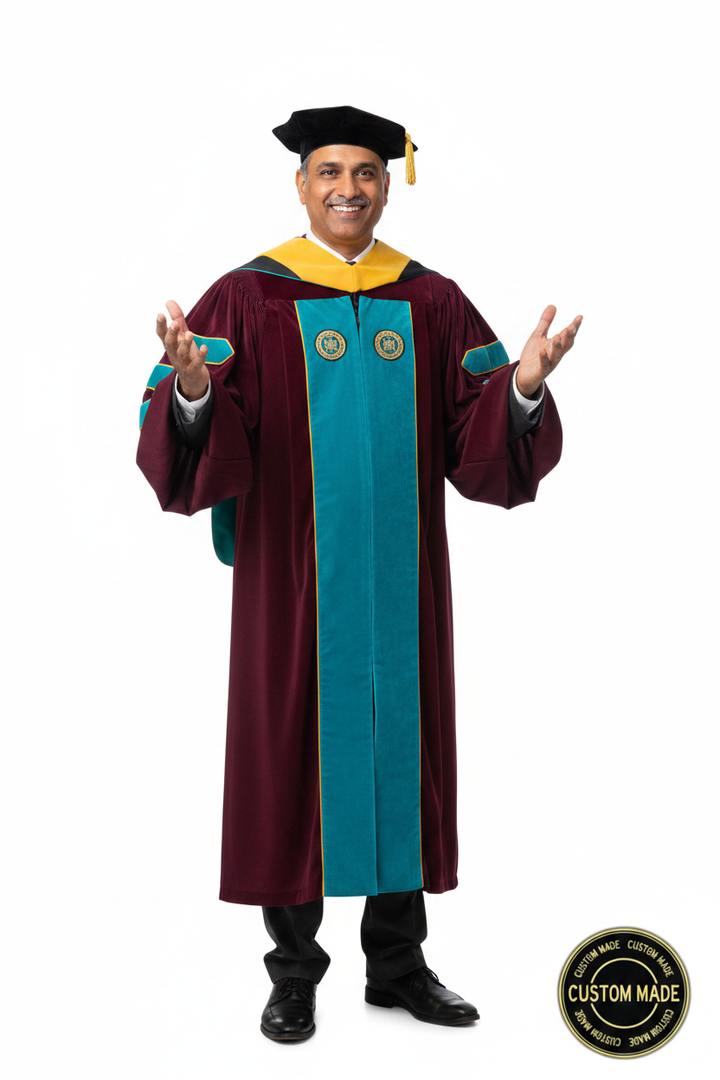 Custom Faculty Regalia Package for Cal Poly Pomona model display