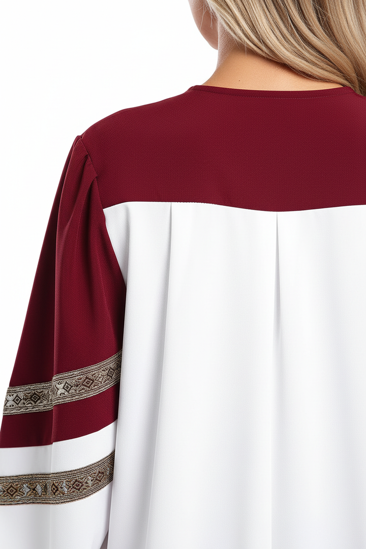 Premium Two-Tone Lantern Sleeve Choir & Clergy Robe - Stage Performance Gown