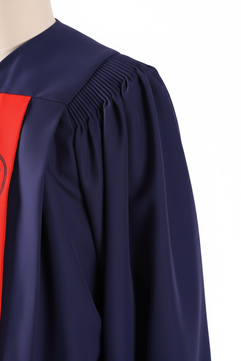 Premium Choir & Stage Robe - Navy with Red Stripe