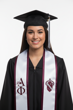 Alpha Phi Greek Trimmed Lettered Stole with Crest