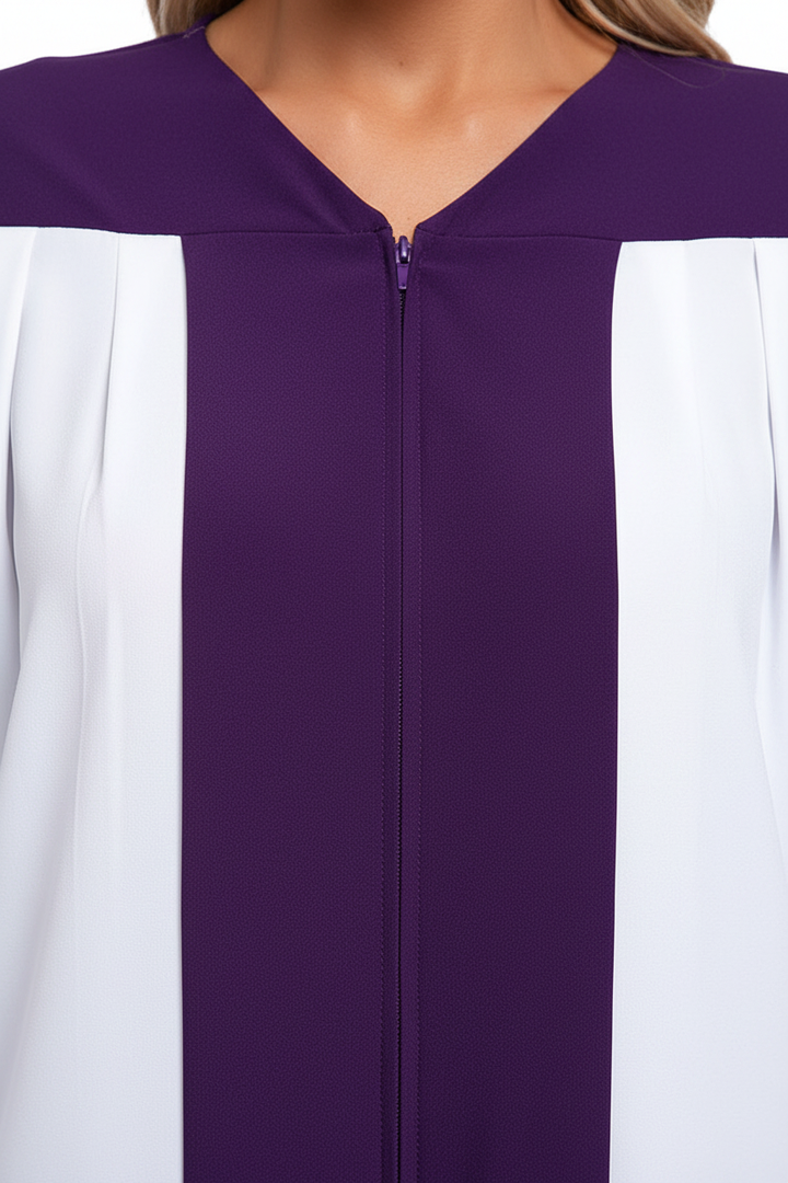 Premium Two-Tone Lantern Sleeve Choir & Clergy Robe - Stage Performance Gown