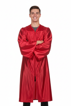 Shiny Red High School Gown
