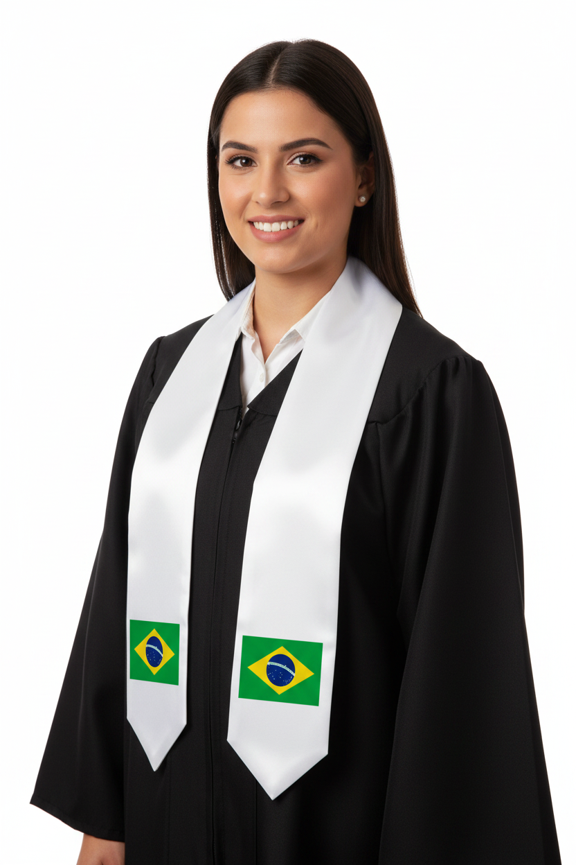 Brazil Embroidered Patch Stole model display