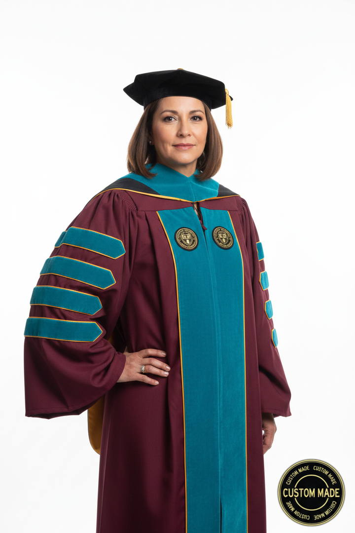 Custom Faculty Regalia Package for Cal State Monterey Bay model display