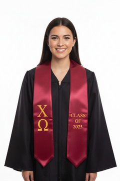 Chi Omega Greek Lettered Stole w/ Year