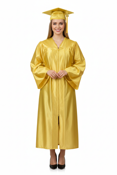 Shiny Gold High School Cap & Gown