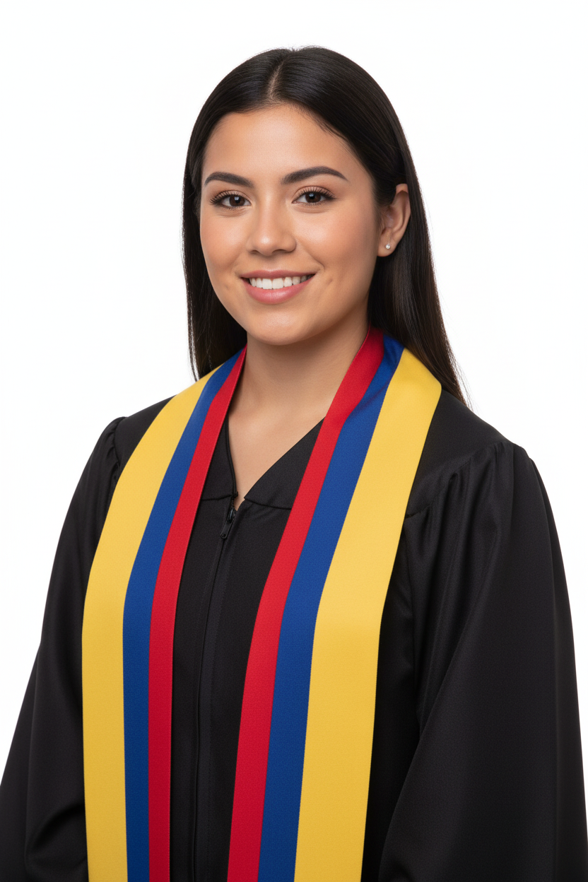 Colombia Graduation Stole model display