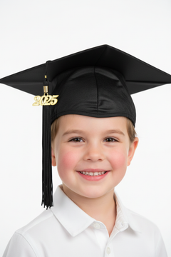 Shiny Black Kindergarten/Preschool Cap & Tassel