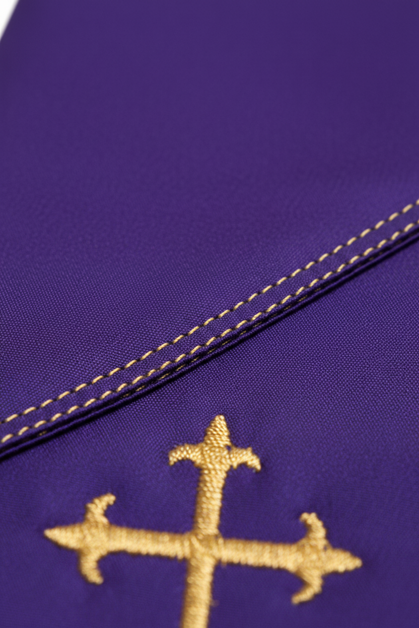 Embroidered Cross Clergy Choir Stole | Wedding & Graduation Honor Stole