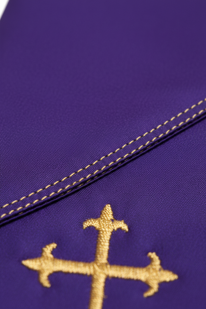 Embroidered Cross Clergy Choir Stole | Wedding & Graduation Honor Stole
