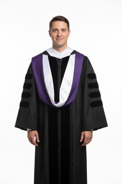 Doctor of Law Hood - Purple & White