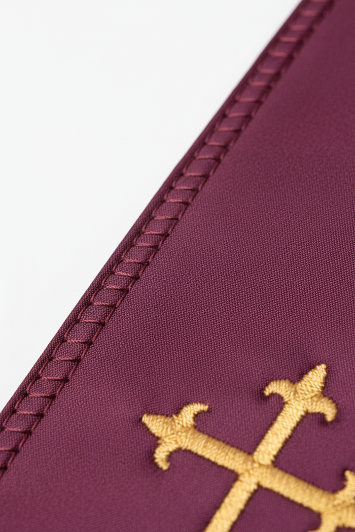 Embroidered Cross Clergy Choir Stole | Wedding & Graduation Honor Stole