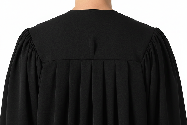 Matte Black Clergy & Choir Robe with Elastic Cuffs