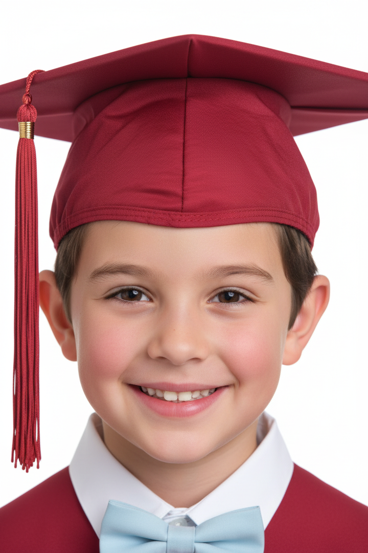 Matte Red Elementary Cap - Model Shot