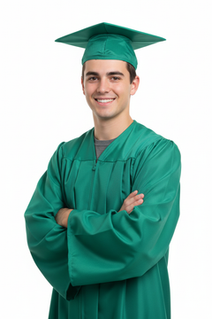 Matte Emerald Green High School Cap