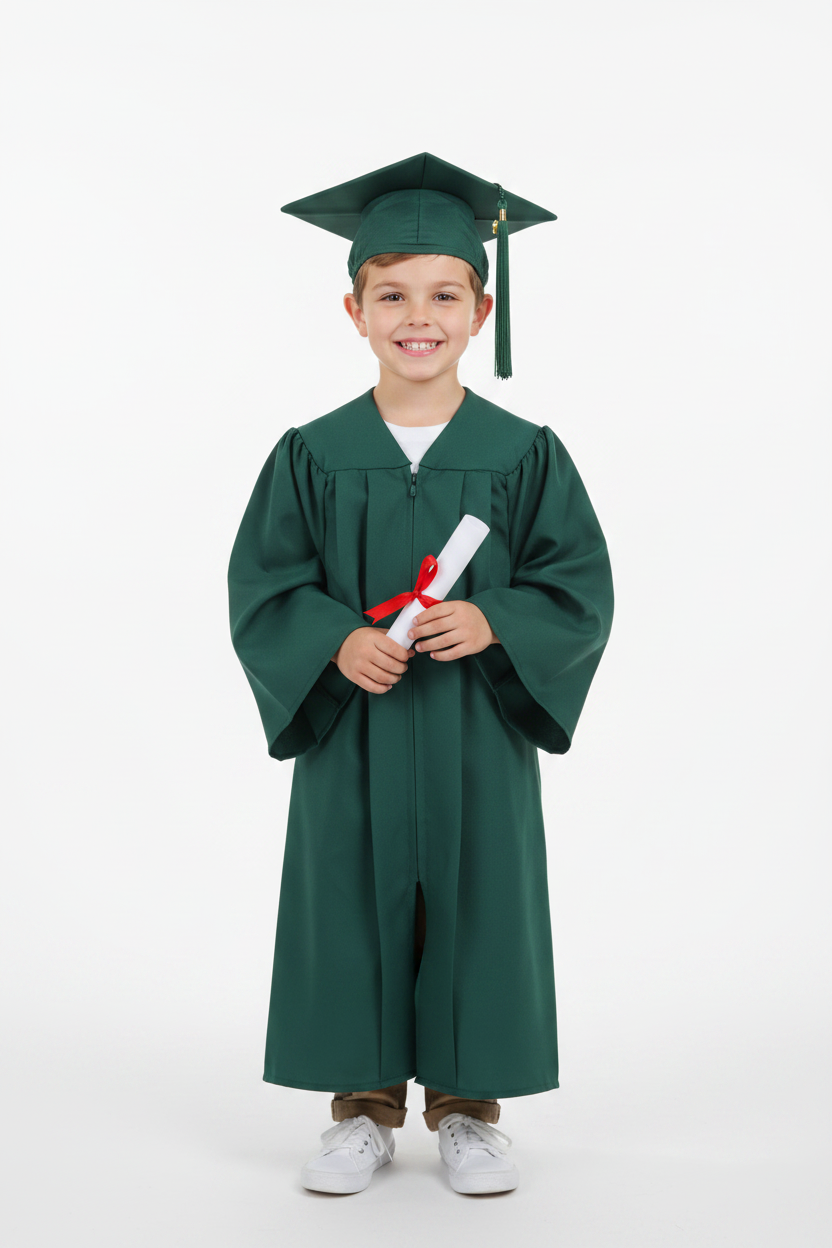 Matte Hunter Elementary Gown - Model Shot