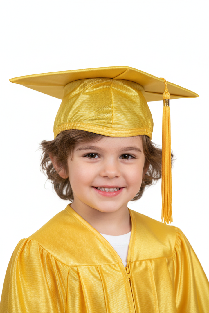 Shiny Gold Kindergarten/Preschool Cap - Model Shot