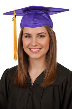 Shiny Purple Bachelors  Graduation Cap