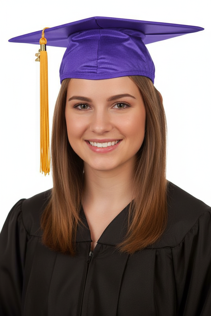 Shiny Purple Bachelors Graduation Cap model display
