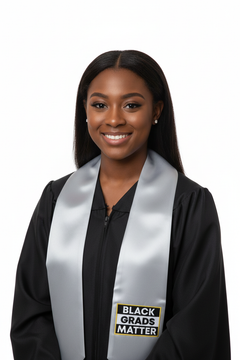 Silver BLACK GRADS MATTER Graduation Stole
