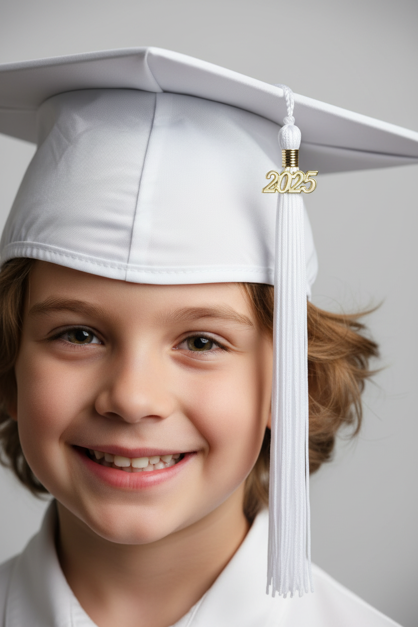 Matte White Elementary Cap - Model Shot