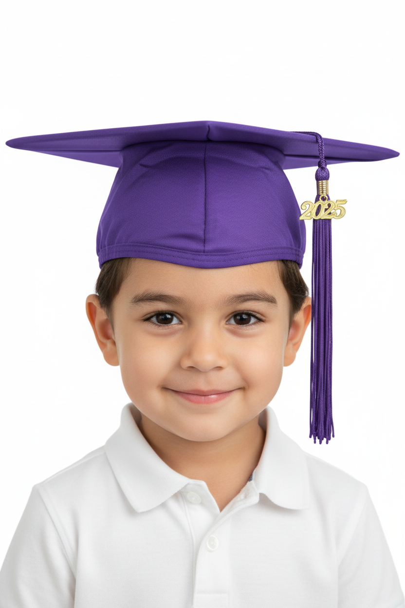Matte Purple Kindergarten/Preschool Cap - Model Shot