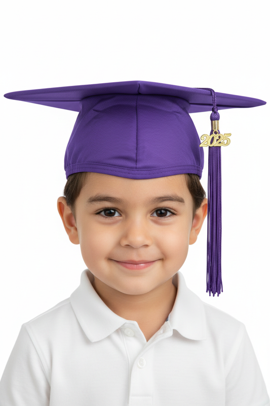 Matte Purple Kindergarten/Preschool Cap - Model Shot