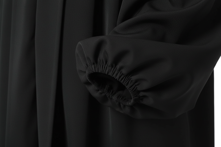 Matte Black Clergy & Choir Robe with Elastic Cuffs