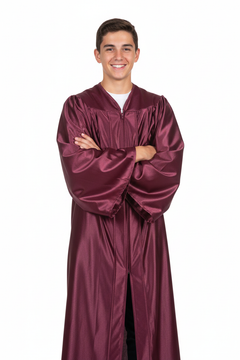 Shiny Maroon Junior High/Middle School Gown
