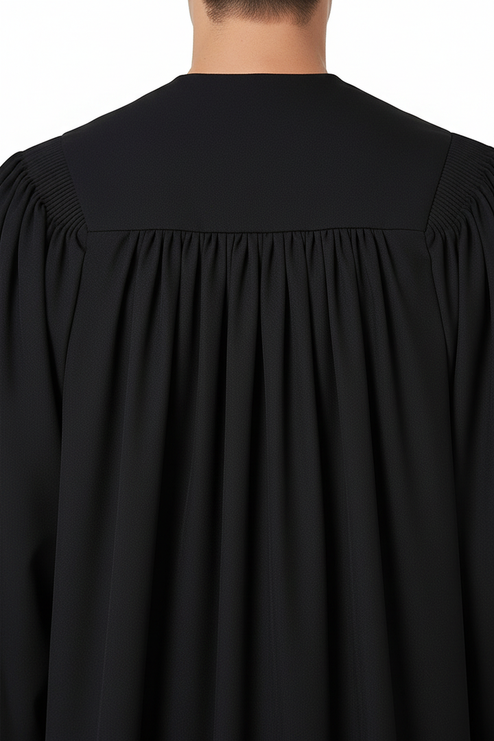 Premium Custom-Embroidered Clergy Robe - Black with Red Trim