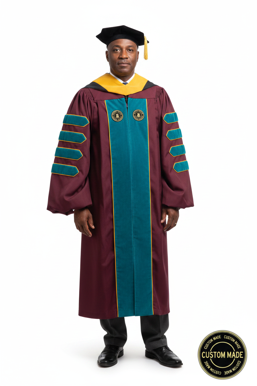 Custom Faculty Regalia Package for New Mexico State University model display
