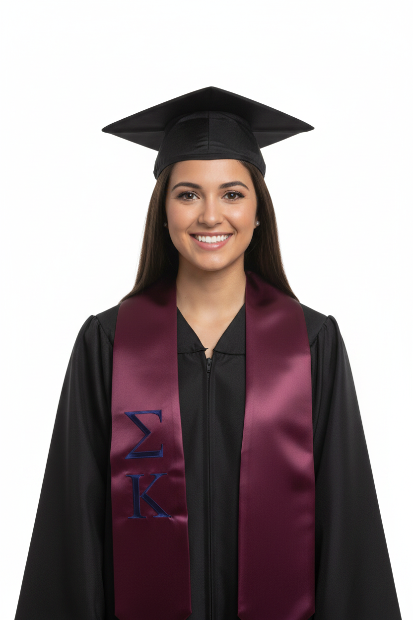 Sigma Kappa Greek Lettered Stole model display