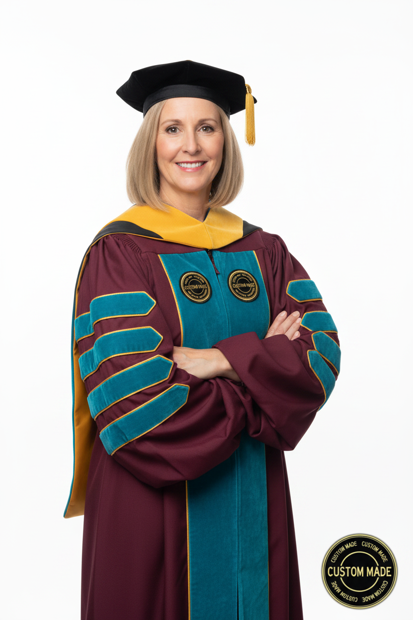 Custom Faculty Regalia Package for UC Santa Barbara model display