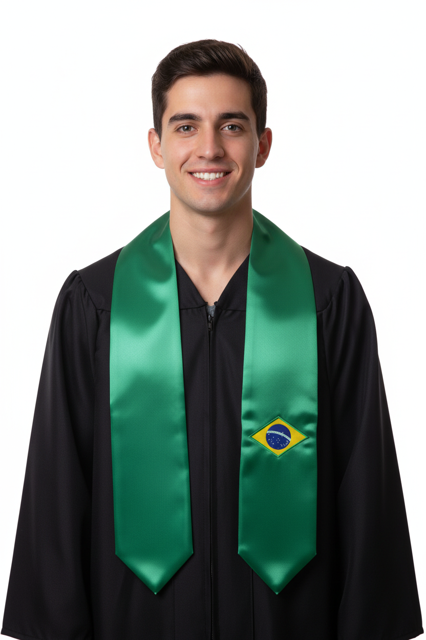 Brazil Graduation Stole model display