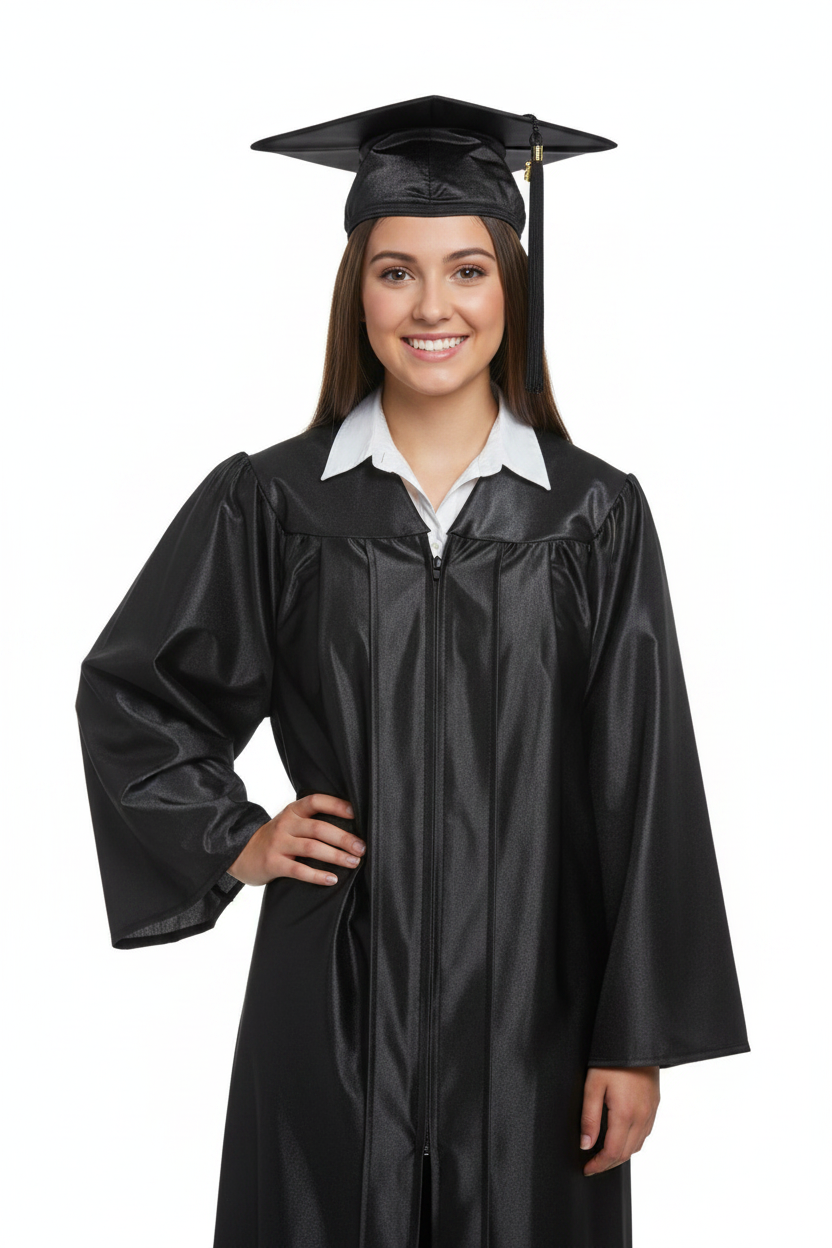 12 Shiny High School Cap - Model Display