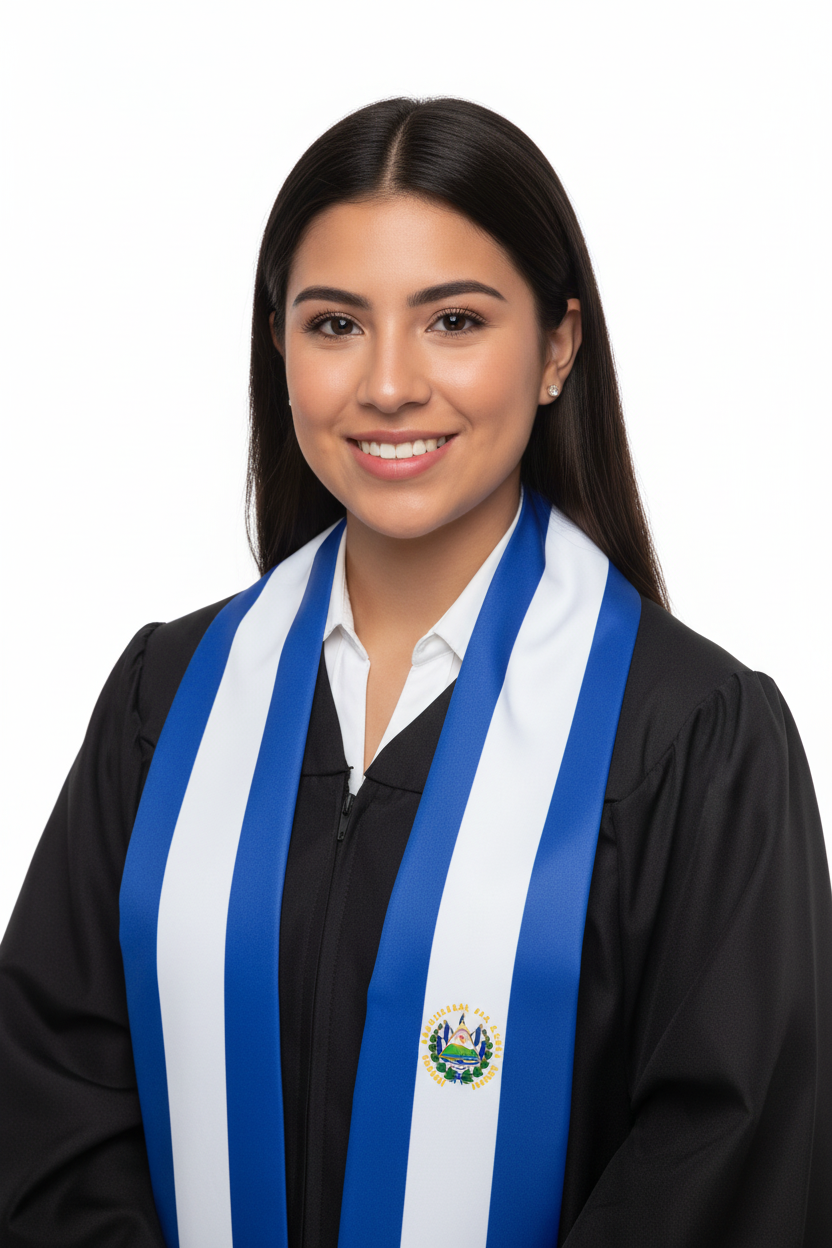 El Salvador Graduation Stole model display