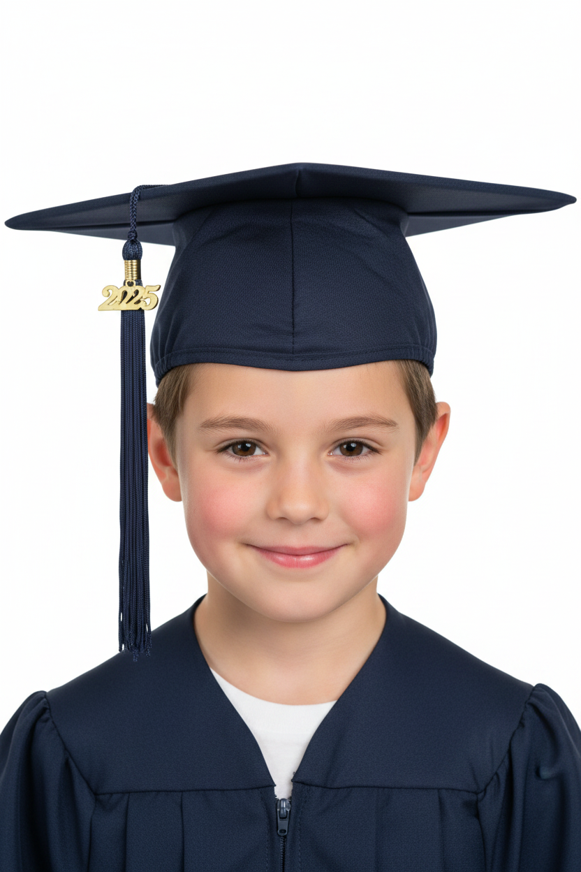 Matte Navy Blue Elementary Cap - Model Shot
