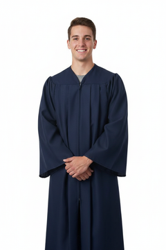 Matte Navy Blue High School Gown