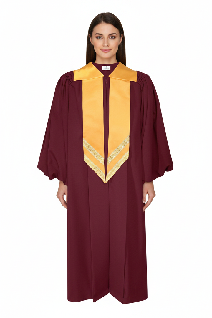 Premium Golden Yoke Lantern Sleeve Choir Robe