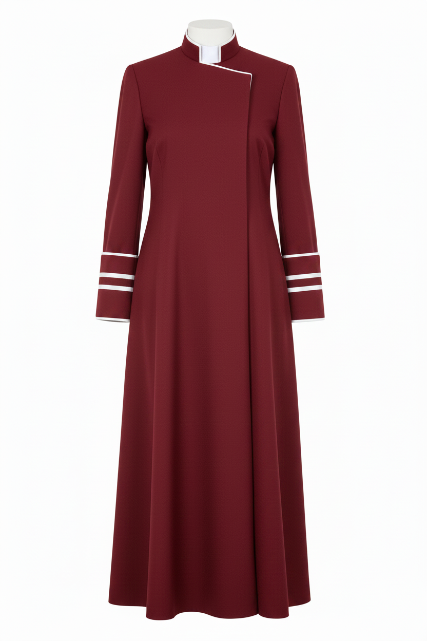 Red Medieval Clergy Cassock Robe - Product Display White Background