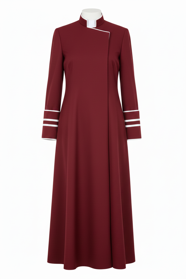 Red Medieval Clergy Cassock Robe - Product Display White Background